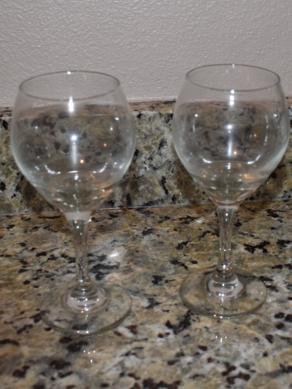 Set of (3) Clear Wine Glasses